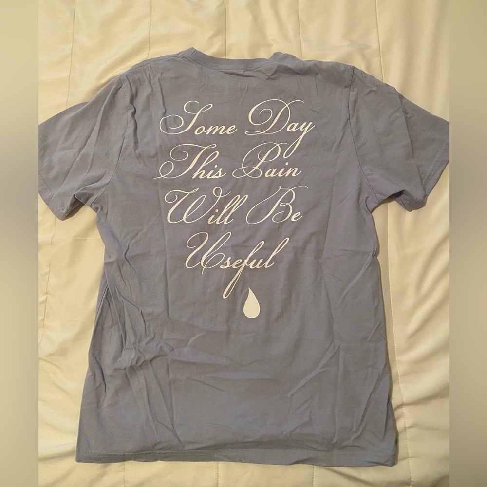Mens Used Drake OVO Light Blue T shirt large Some day this pain will be useful
